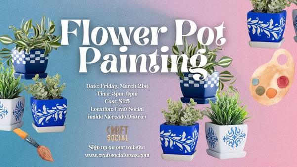 🌸 Flower Pot Painting at Craft Social🌸