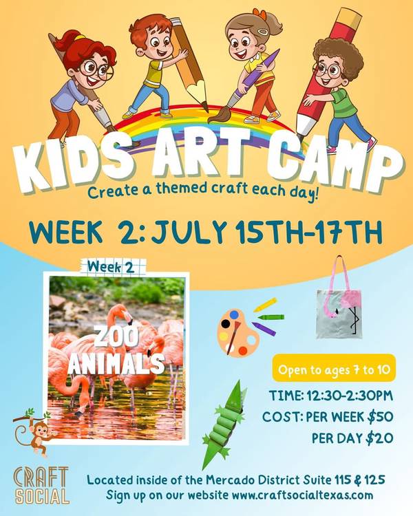🎨 Kids Art Camp at Craft Social ✨ Week 2: Zoo Animals
