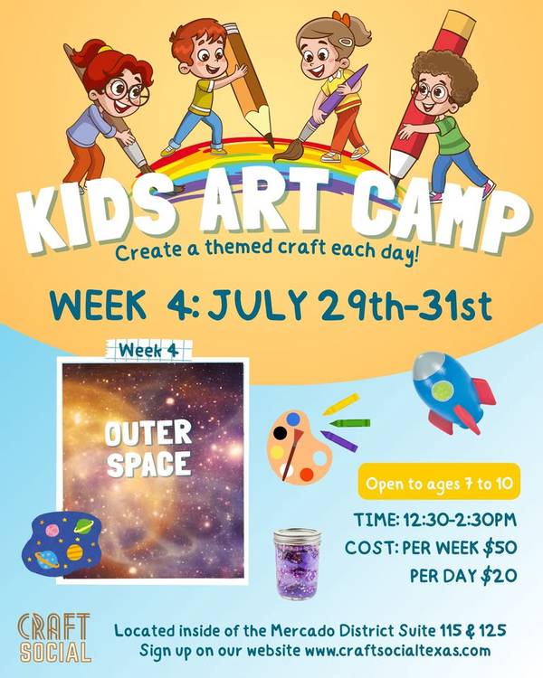🎨 Kids Art Camp at Craft Social 🚀 Week 4: Outer Space