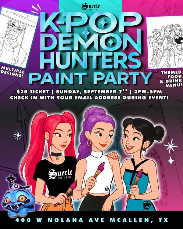 K-POP Demon Hunters Sip & Paint Session 2 @ Suerte Uptown McAllen