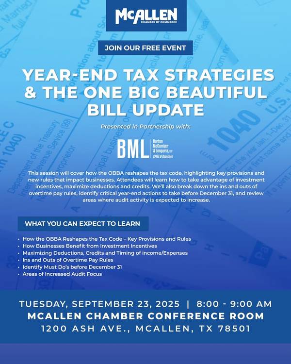 Year-End Tax Strategies & The One Big Beautiful Bill Update Presented in partnership with BML