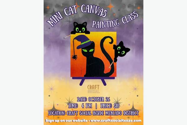 Mini Cat Canvas Painting Class 