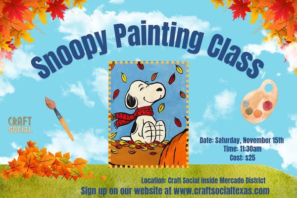 Snoopy Painting Class at Craft Social